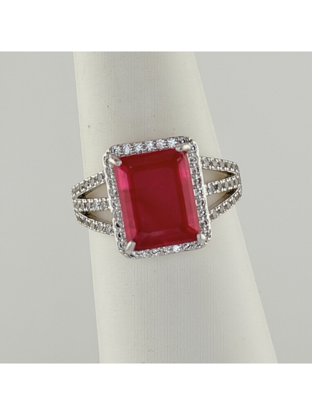 Bomb Party Ring Sz 10 "Try Not To Stare" Pink Sapphire +Quartz Rhodium RBP6126